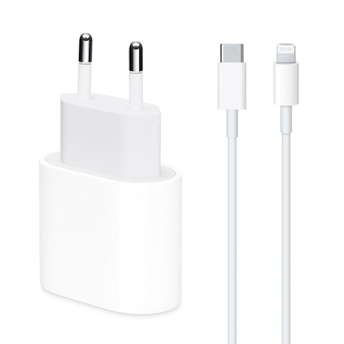 Bloc chargeur secteur rapide 20W + câble USB-C pour iPhone 14/13